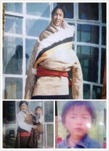 自焚藏人拉木嘉和妻子兒女的照片
