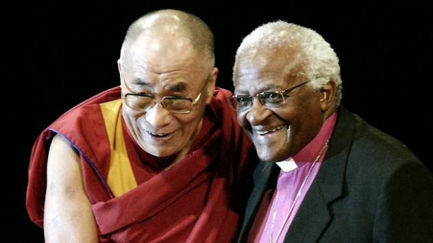 西藏精神領袖達賴喇嘛尊者與南非大主教圖圖