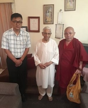 由西藏人民议会副议长率领的代表团曾在德里会见楠德·基肖尔·特里卡博士 照片/西藏人民议会秘书处