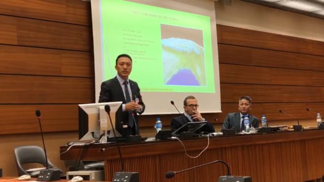 西藏政策研究学会环保研究员赞拉·丹巴坚赞先生在日内瓦联合国发表了“侵犯西藏人民的社会环境权利