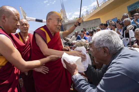 达赖喇嘛尊者莅临列城索朗林藏人定居点 2018年8月1日 照片/Tenzin Choejor/OHHDL