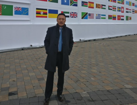 藏人行政中央西藏政策研究协会环境研究员藏拉·丹巴坚赞出席在波兰召开的《联合国气候变化框架公约》第24次缔约方大会 2018年2月5日 照片/西藏政策研究协会