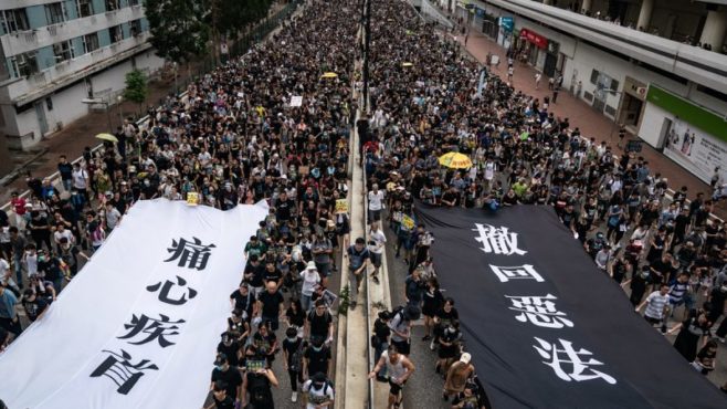 自今年6月以來香港爆发的反送中抗议中共浪潮 照片/Anthony Kwan/Getty Images