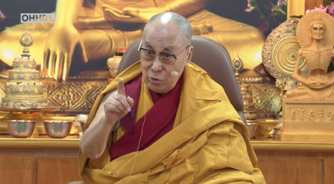 达赖喇嘛尊者在达兰萨拉官邸向来自数十个国家的宗教代表发表讲话 2019年10月21日 照片/视频截图