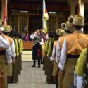西藏歌舞戏剧学院的学员们在演奏西藏国歌 2020年3月10日 照片/Tenzin Phende/CTA