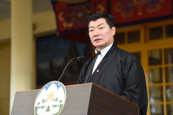藏人行政中央司政洛桑森格在西藏人民议会在西藏自由抗暴第六十一周年纪念会上发表讲话 2020年3月10日 照片/Tenzin Phende/CTA