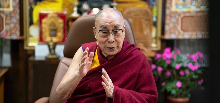 达赖喇嘛尊者透过视讯向华盛顿特区 G7（七大工业国）发言人会议的各国代表致辞 2020年9月12日 照片/ OHHDL